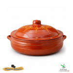 Cazuela de barro hecha a mano de 30cm con tapa