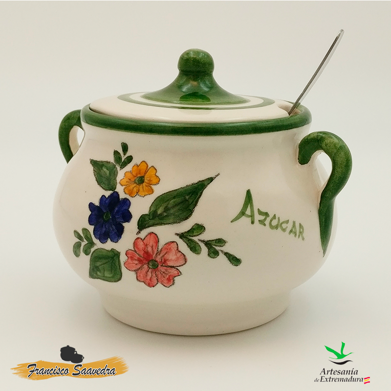 Azucarero de cerámica "Tricolor"