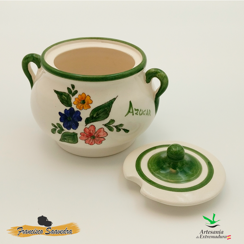 Azucarero de cerámica "Tricolor"