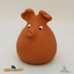 Cerdo Hucha sentado "Blanco" Mediano