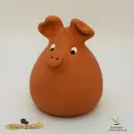 Cerdo Hucha sentado "Blanco" Mediano