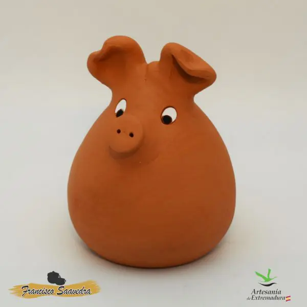 Cerdo Hucha sentado "Blanco" Mediano