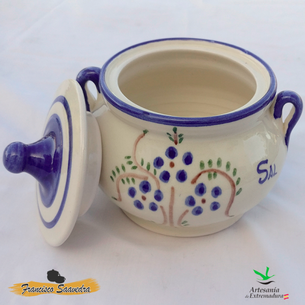 Salero de cerámica «Ramito Azul»