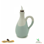 Aceitera de cerámica con decoración "Verde Marina", con tapón de corcho antigoteo