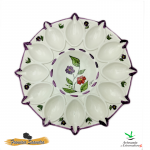 Plato para huevos rellenos ramo violeta para 12 unidades